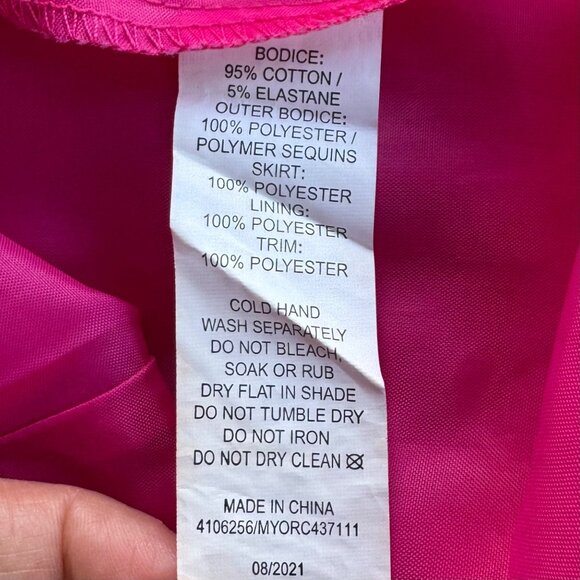 ORIGAMI Sequin Top Tutu Dress Girls 8 Hot Pink & Silver Huge Glitter Party Skirt - Picture 8 of 8